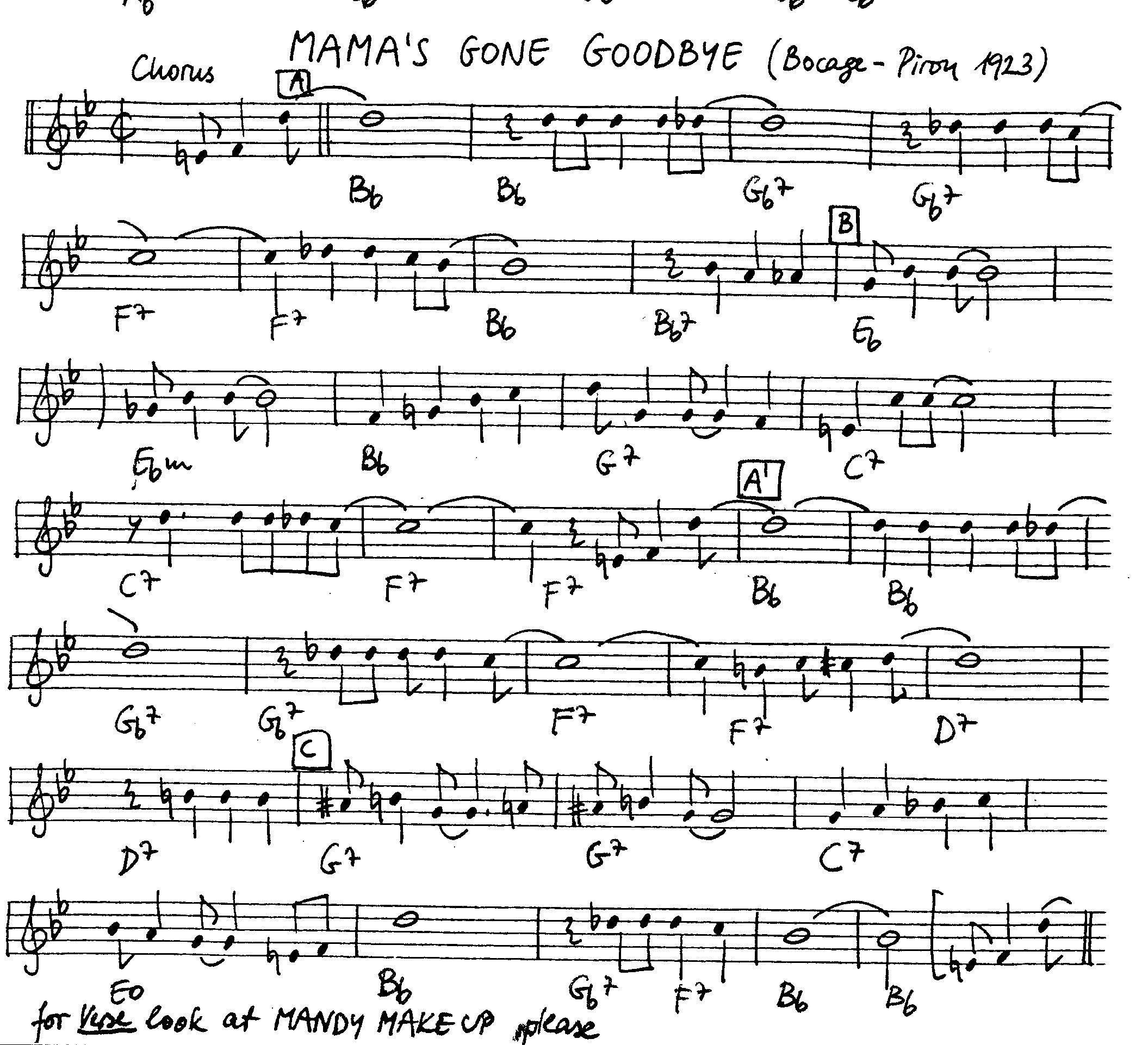 mama's gone goodbye chorus leadsheet – book us for your next 20s or gatsby event